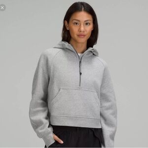 Lululemon Scub Oversized 1/2 Zip Hoodie Womens Heather Gray Size Medium Large